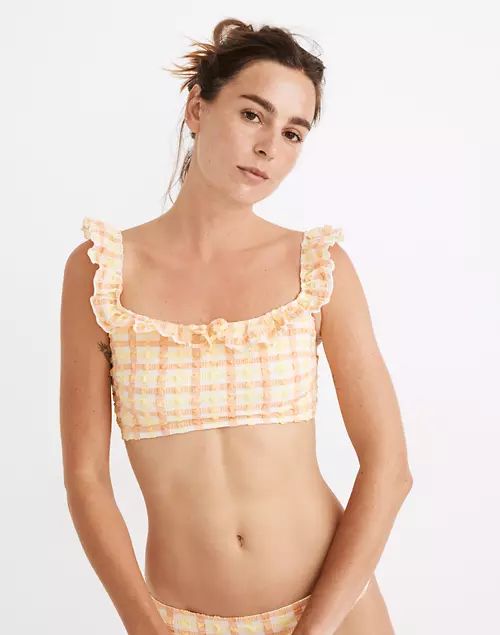 Madewell x Solid &amp; Striped&reg; Paloma Ruffled Bikini Top in Seersucker Gingham | Madewell