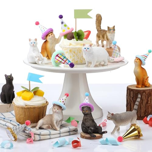 18 Pcs Farm Animal Birthday Party Decorations Mini Birthday Hat Animal Figure Model Cake Toppers ... | Amazon (US)