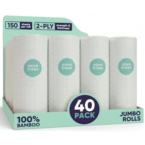 Save Trees Bamboo Paper Towels 40pk - Ultra Absorbent & Durable Eco-Friendly Paper Towels - FSC-Certified, Chlorine-Free | Amazon (US)