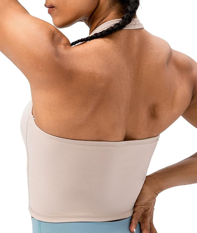 Lavento Women's Halter Sports Bra Strapless Back Yoga Bralette Crop Cami Bras Top | Amazon (US)