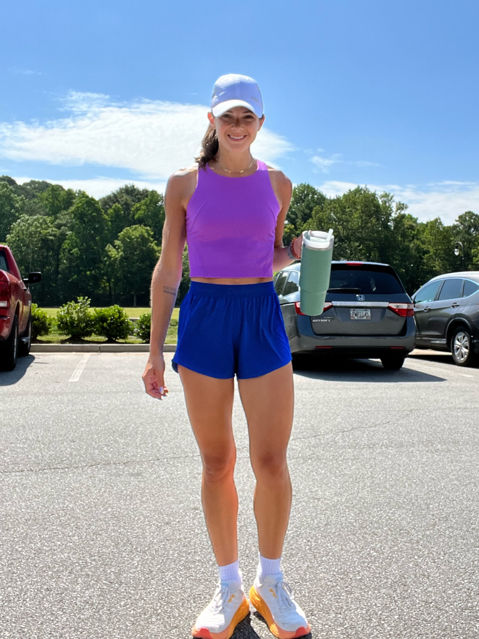 Colorful summer run fit #lululemonrunning #outdoorvoicesrunning