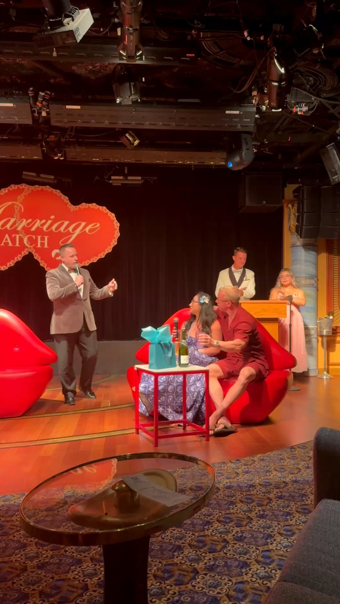 We put our marriage to the test on our cruise… and somehow came out on top 😂🥂
Yes, we played the Marriage Match Game (aka answering VERY embarrassing questions in front of a crowd 😅) and let’s just say… nothing humbles you faster than your spouse with a microphone. BUT—we won!!! 🏆 And took home a free bottle of champagne, so honestly worth it 🥂✨
Sharing the fun (and a few of those answers 🙈) in today’s post—go watch and tell me if you think we deserved the win lol

Also linking our outfits because they were too good not to share:
 💙 My blue nautical maxi is a rental from Rent the Runway (SO perfect for cruise nights!) — you can get 50% off with code RTRXDESI
 🍷 His matching wine red burgundy set is from Amazon and gave effortless vacation vibes

Champagne + questionable answers + cute outfits = a win in my book 🥂💙

#LTKvlog #LTKTravel #LTKMens