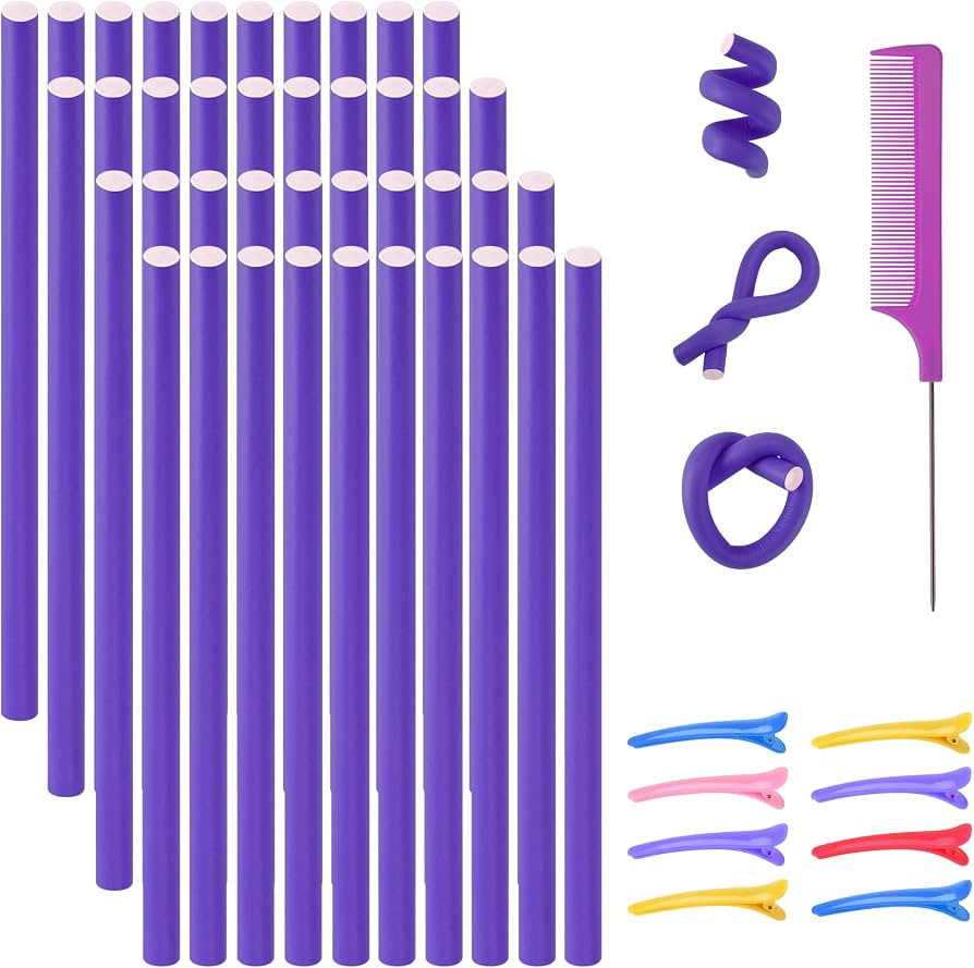 40 St\u00fcck Haar Lockenwickler ohne Hitze Flexibler Papilotten | Amazon (DE)