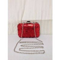 Red Sequin Purse,bag. Convertible to Clutch ,Shoulder Bag,clutch,New Years purse | Etsy (US)
