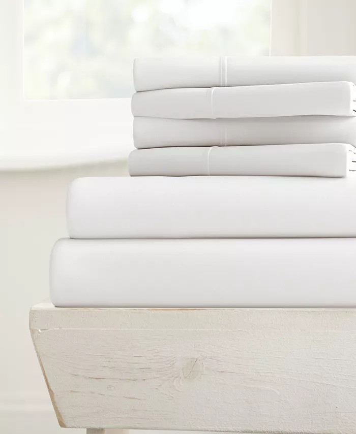 ienjoy Home Solids in Style by The Home Collection 6 Piece Bed Sheet Set, King & Reviews - Sheets... | Macys (US)