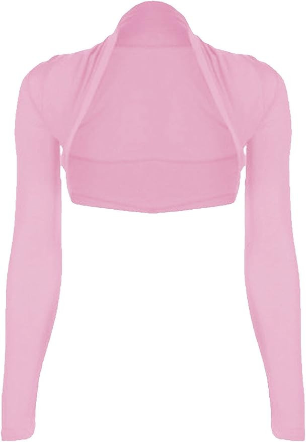 Red Olives® Womens Plain Long Sleeve Bolero Shrug Crop Top Ladies Cropped Cardigan Tops UK 8-14 | Amazon (UK)