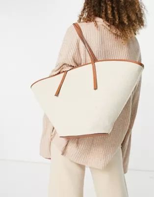 Mango natural shopper with tan lining in beige | ASOS (Global)
