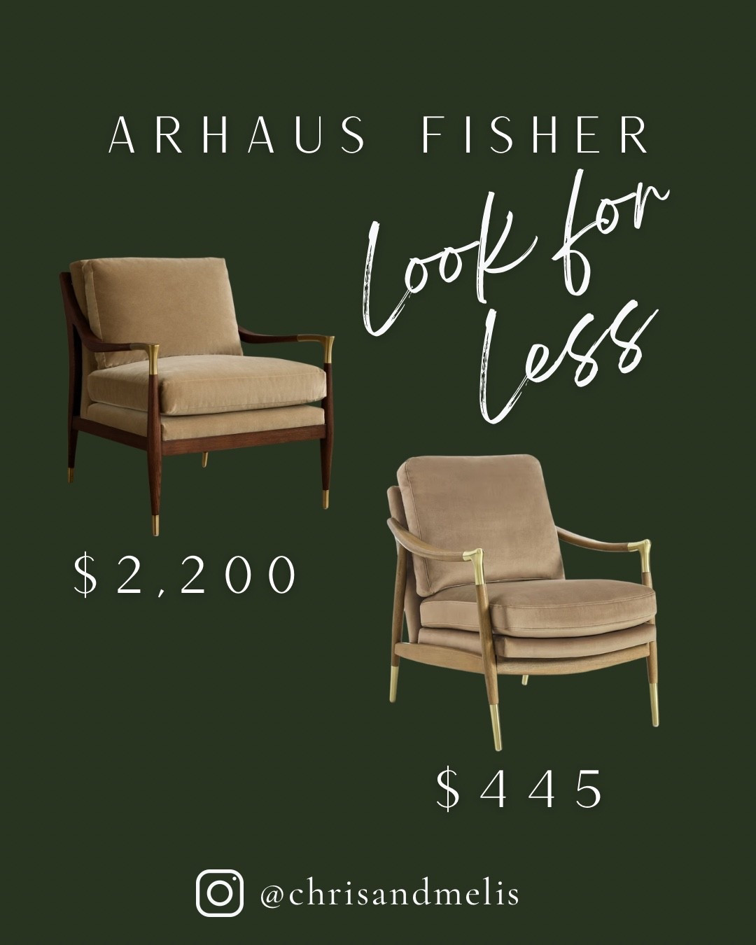 This accent chair gives the Arhaus Fisher chair look for way less! Love the brass accents. 

Living room furniture 
Accent chair 

#LTKHome #LTKSaleAlert