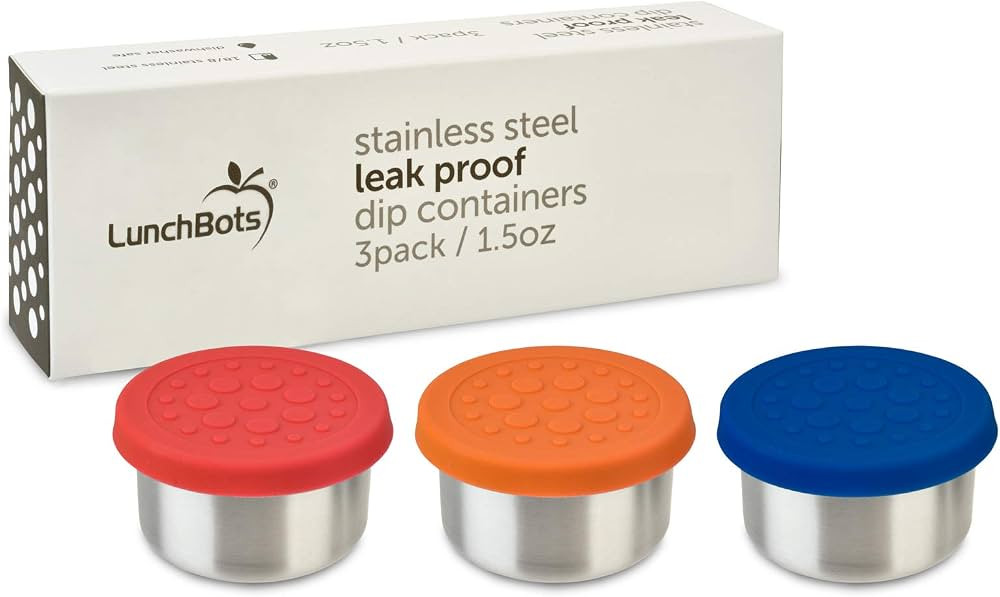 LunchBots 1.5oz Leak Proof Dips Condiment Containers - Set of 3 (1.5 oz) - Spill Proof in Bags and B | Amazon (US)