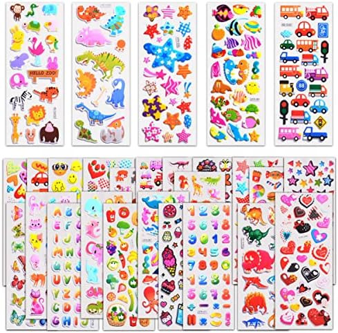 Stickers for Kids 1000+, 3D Puffy Stickers for Kids Toddlers 40 Different Sheets Variety Pack for... | Amazon (US)