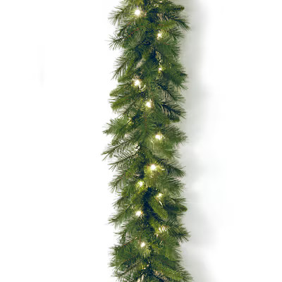 National Tree Company Outdoor Pre-lit Electrical Outlet 9-ft Pine Artificial Garland with White I... | Lowe's
