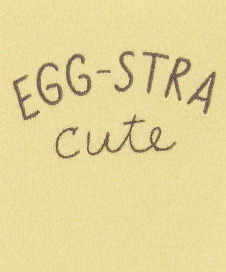 Yellow 'Egg-Stra Cute' Long-Sleeve Bodysuit Set - Infant | Zulily