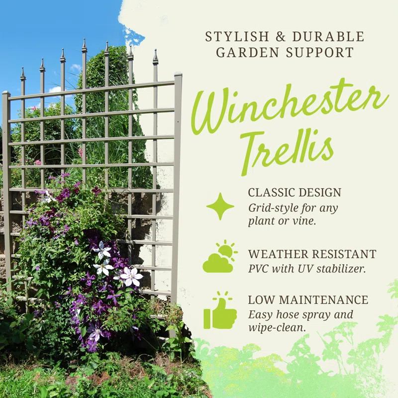 Gracie Oaks Antonel 95" H x 57" W Polyvinyl Chloride (PVC) Lattice Panel Trellis & Reviews | Wayf... | Wayfair North America
