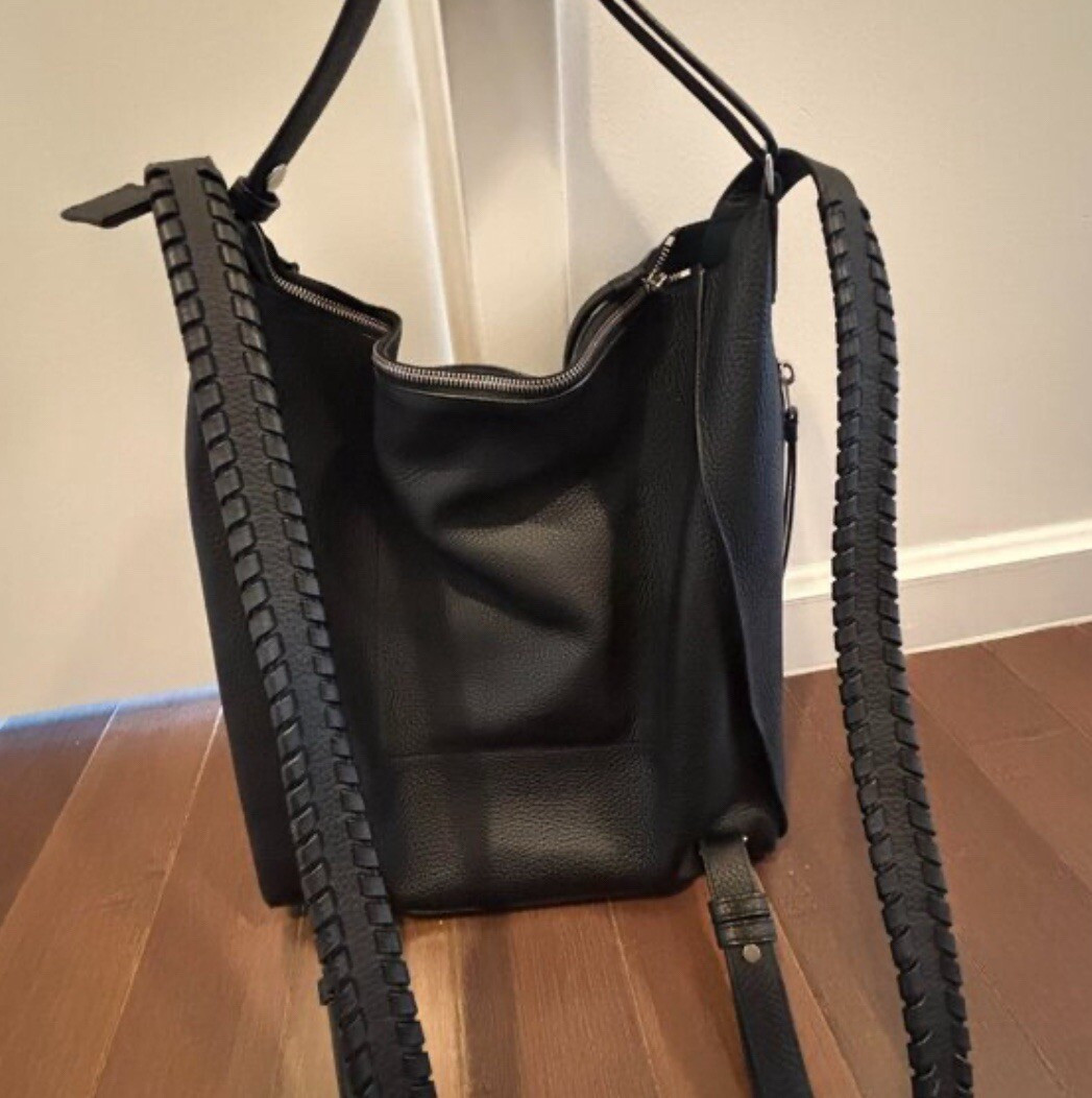 ALLSAINTS Kita Black Leather Convertible Backpack Shoulder Bag  | eBay | eBay US