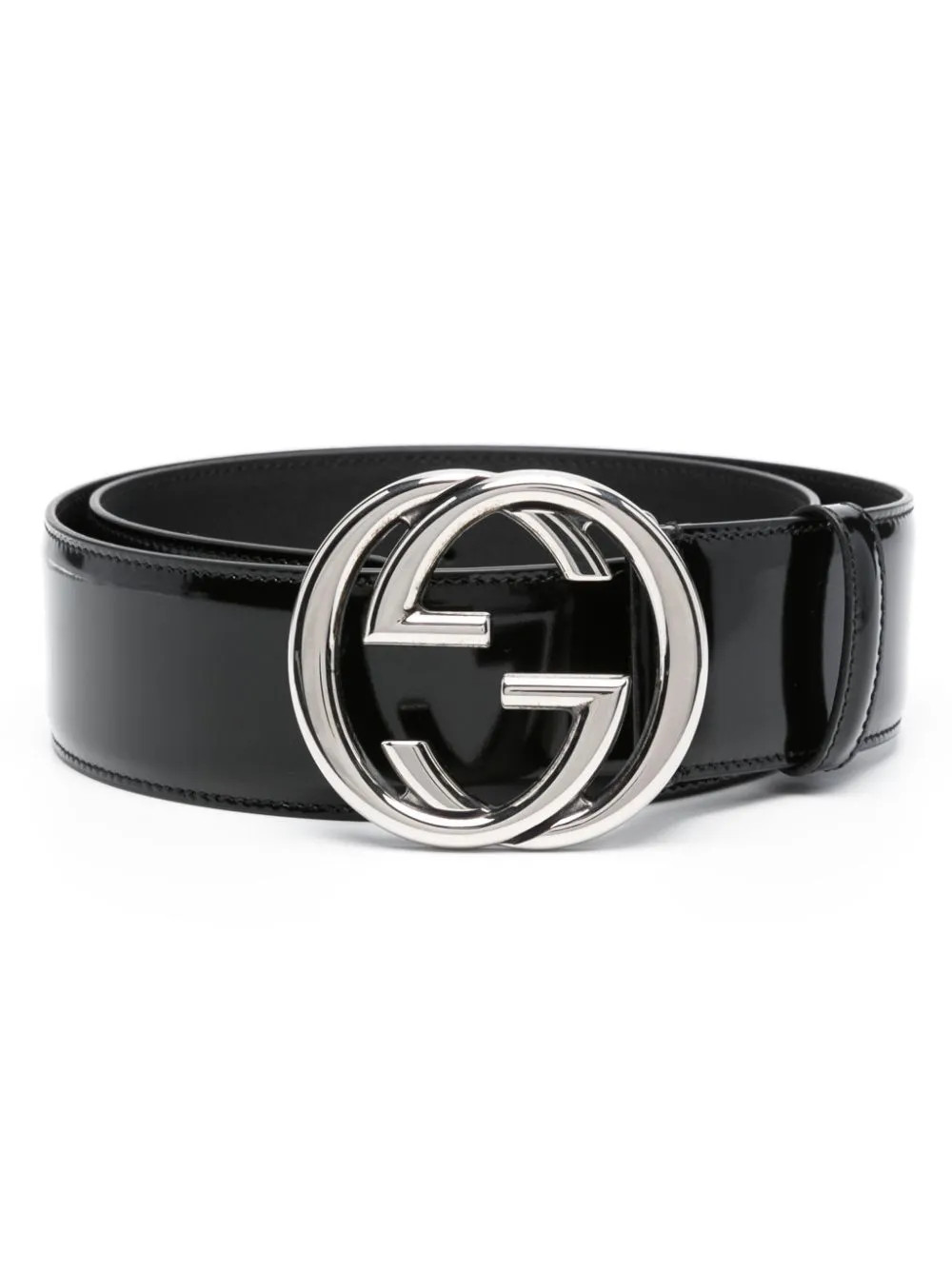 Gucci Interlocking G leather belt - Black | Farfetch Global