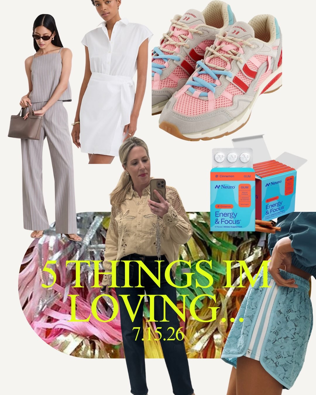 This week’s FAVE FIVE is giving effortless, elevated, and just a little obsessed. 🤍✨

The summer pant set you’ll wear on repeat ✔️
The white dress that makes you feel expensive ✔️
The colorful sneakers that instantly make every outfit cuter ✔️ (coolway brand)
Neuro Gum for the energy + focus we all need ✔️
The girliest lace sport shorts you’ll never want to take off ✔️

Which one is coming home with you? 👀 Tell me your favorite below, then grab all the links before they’re gone! 💕

#FaveFive #SummerStyle #LTKFinds #AmazonFinds #SummerOutfits