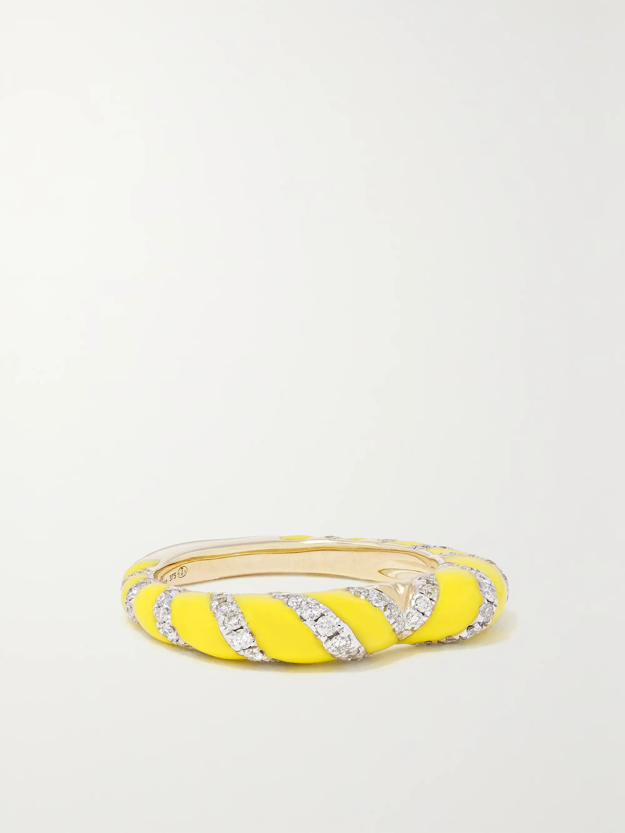 9-karat gold, enamel and diamond ring | NET-A-PORTER (US)