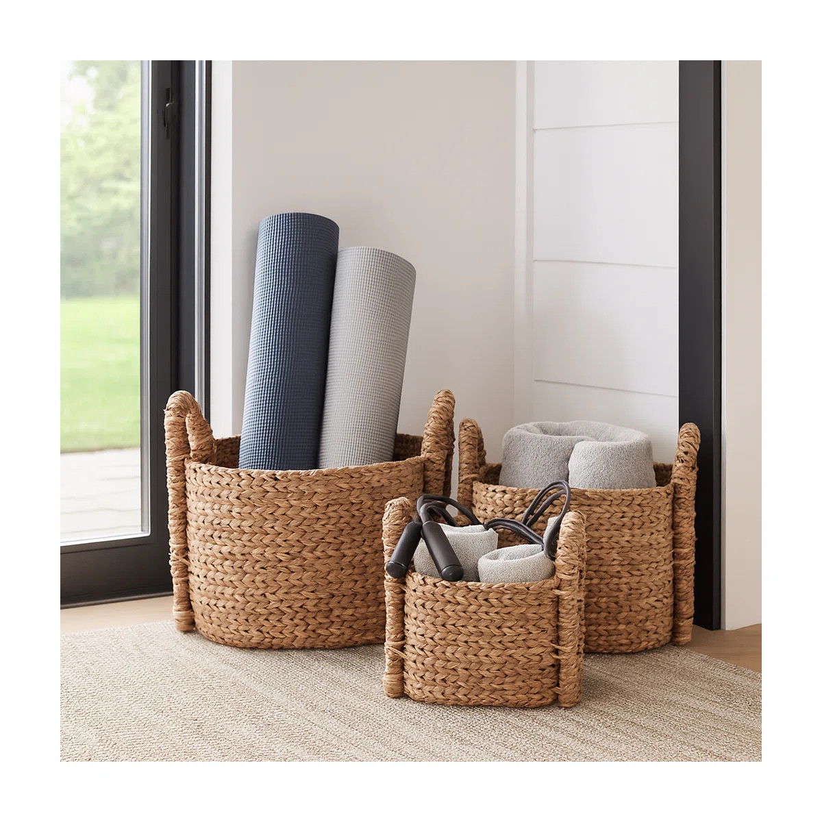 Oval Woven Decorative Baskets With Handles - Decorative Household Storage Organizer Baskets For M... | Wayfair North America