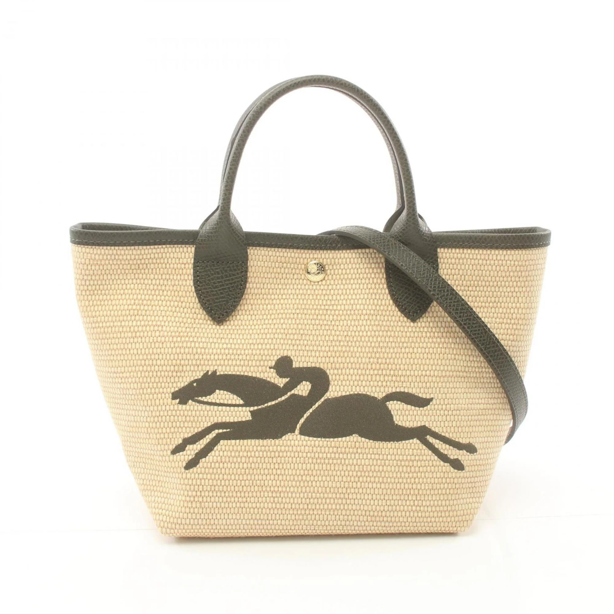 Longchamp Leather Straw Handbag | Shop Simon