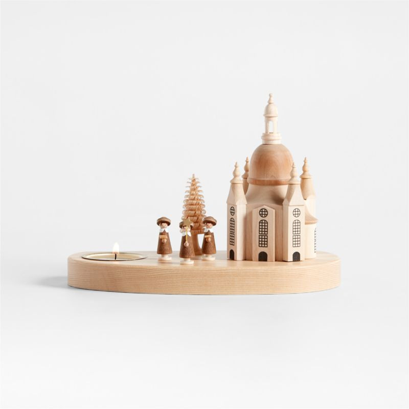 Carolers Handmade German Christmas Candle Holder | Crate & Barrel | Crate & Barrel