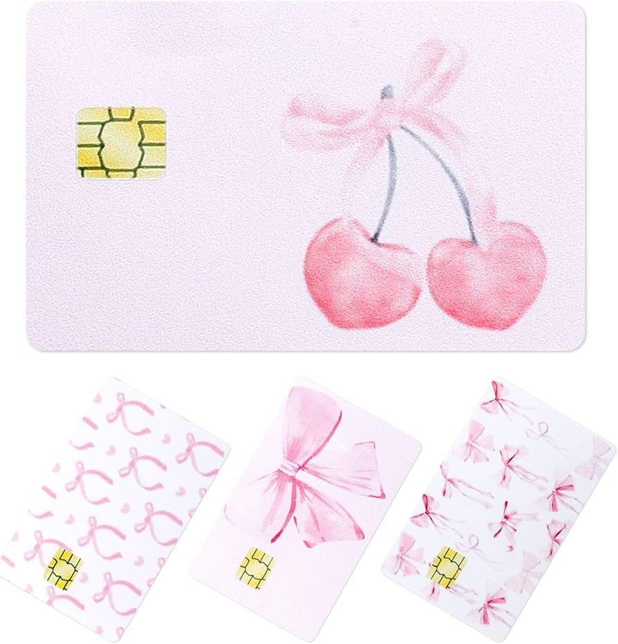Credit Card Skin, Debit Card Skin, Pink Bow Credit Card Sticker, Removable Waterproof Debit Card ... | Amazon (US)