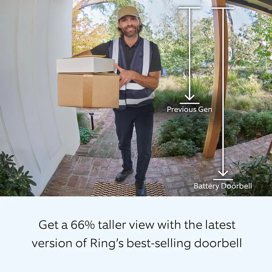 Ring - Battery Doorbell Smart Wifi Video Doorbell - Battery-Powered with Head-to-Toe Video, Live ... | Best Buy U.S.