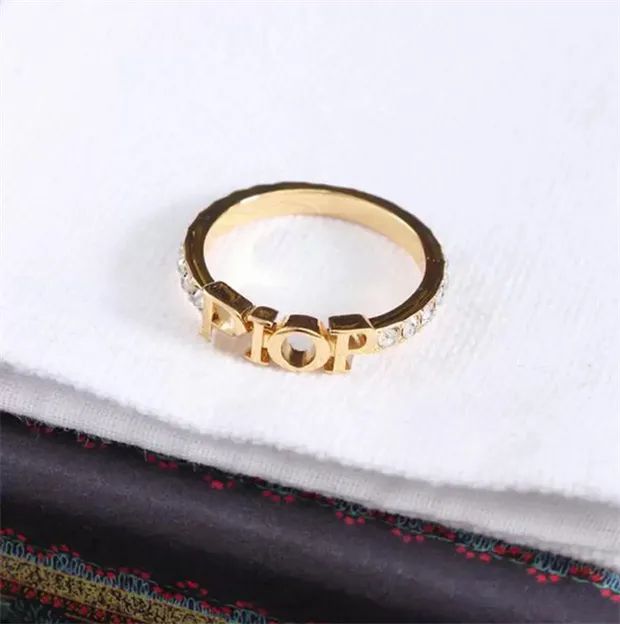 Fashion Designer Gold Letter Band Rings Bague For Women Lady Party Wedding Lovers Gift Engagement... | DHGate