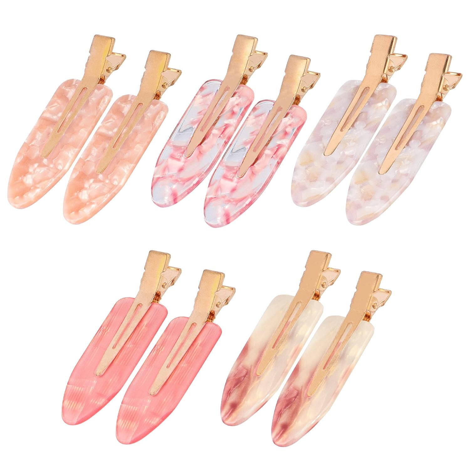 Magicsky 10PCS No Bend Hair Clips for Styling, Acrylic Resin Flat Clip, No Crease Curl Small Pin,... | Amazon (US)