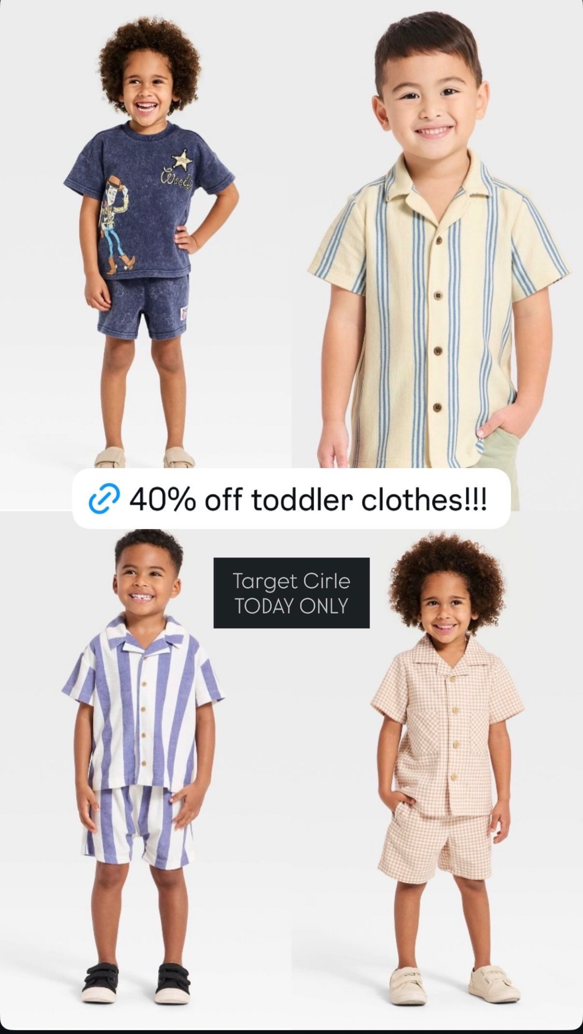 Target circle 40% off toddler clothes! TODAY ONLY! 

#LTKKids #LTKSeasonal #LTKSaleAlert