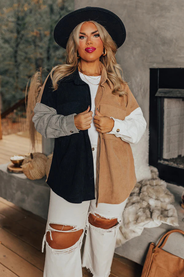 Kindness Above All Corduroy Jacket Curves | Impressions Online Boutique