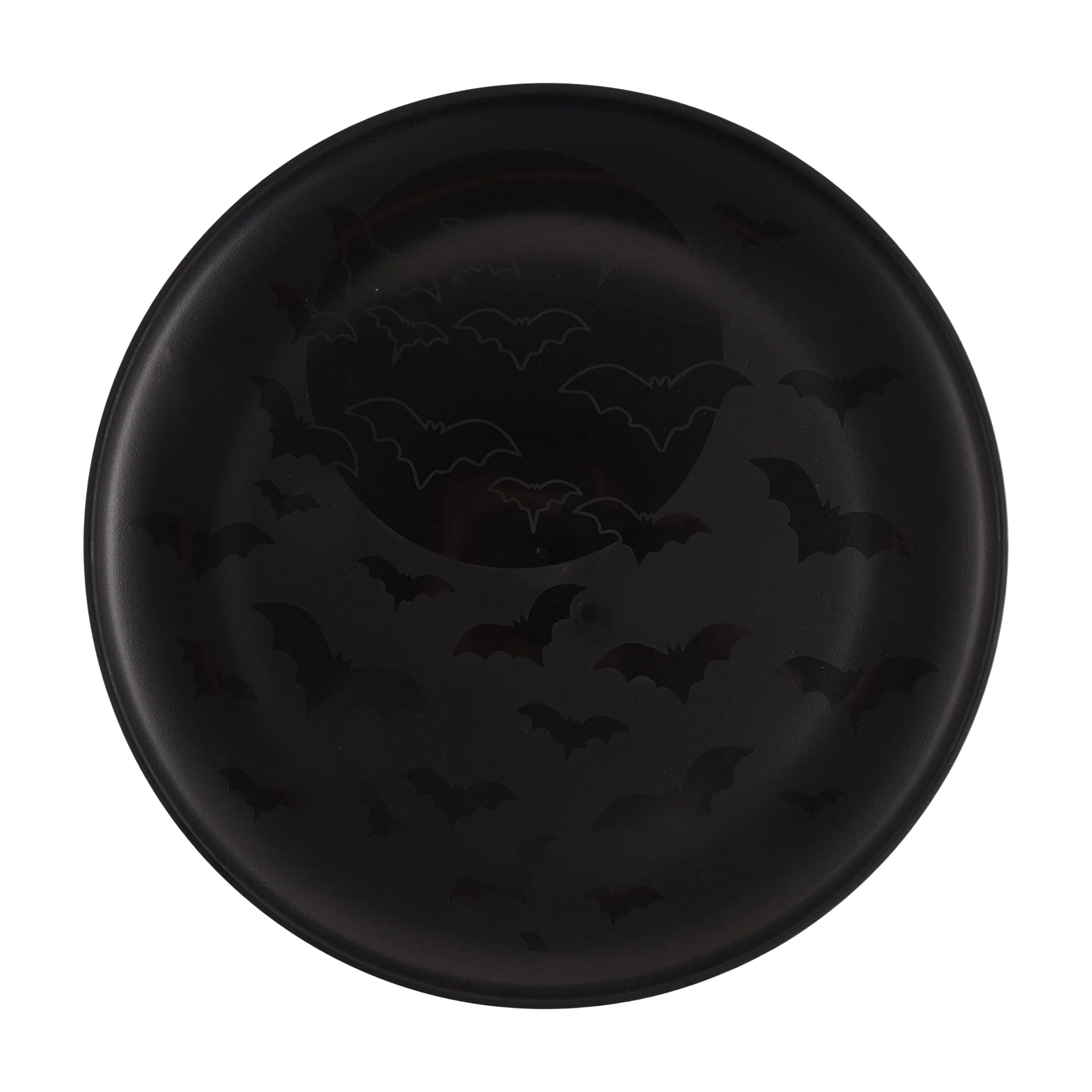 Mainstays 10.5 inch Round Plastic Etched Halloween Haunted House Plate, Teal | Walmart (US)