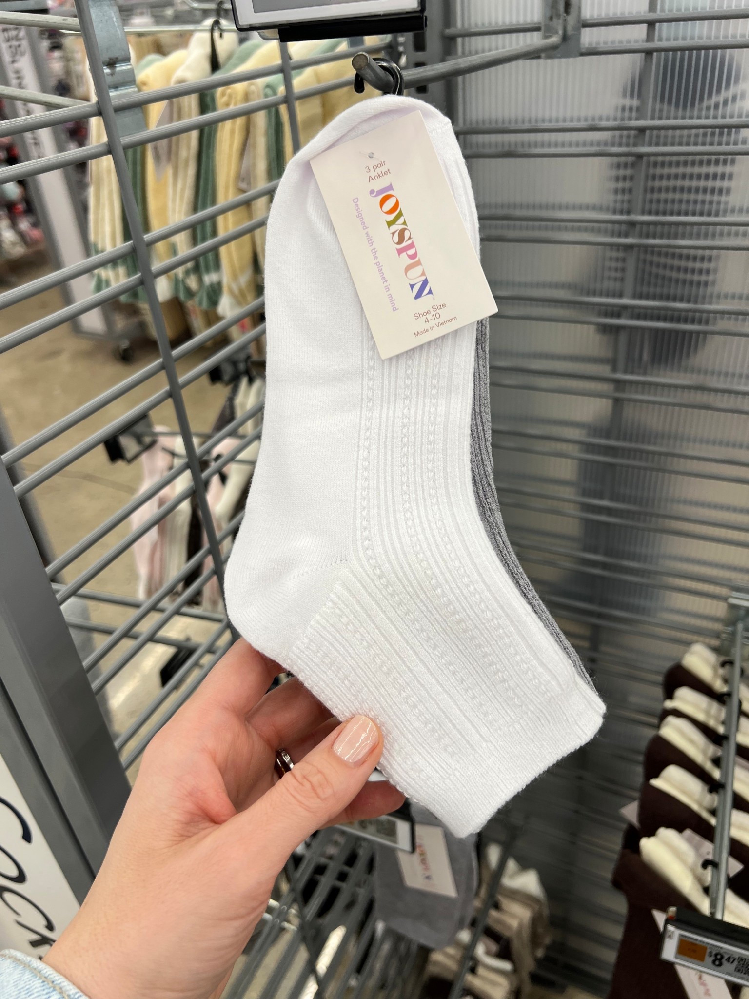 Zoom in to see the pretty texture on those ankle socks at Walmart! 