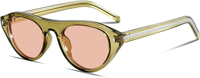 TYA Retro Oval Sunglasses for Women Men Trendy Narrow Shades Vintage Cat Eye UV400 Protection Sun... | Amazon (US)
