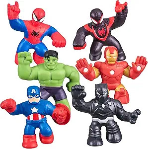 Heroes of Goo Jit Zu Marvel Mega Mini 6 Pack - Squishy, Stretchy, Gooey Mini Heroes - Ironman, Sp... | Amazon (US)