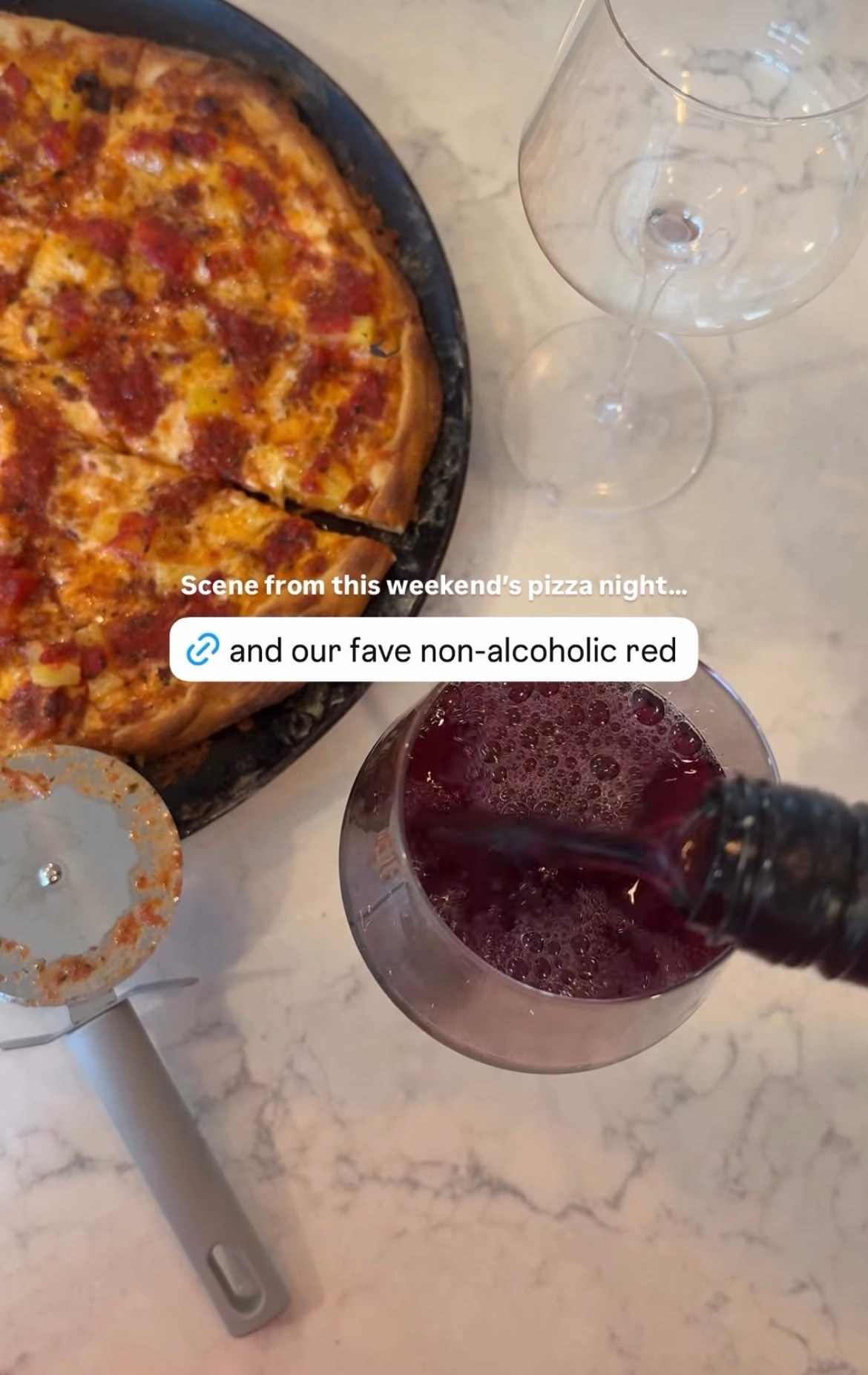 Scene from this weekend’s pizza night - our favorite NA red wine! 🍷

#LTKdayinmylife #LTKfoodie #LTKselfcare