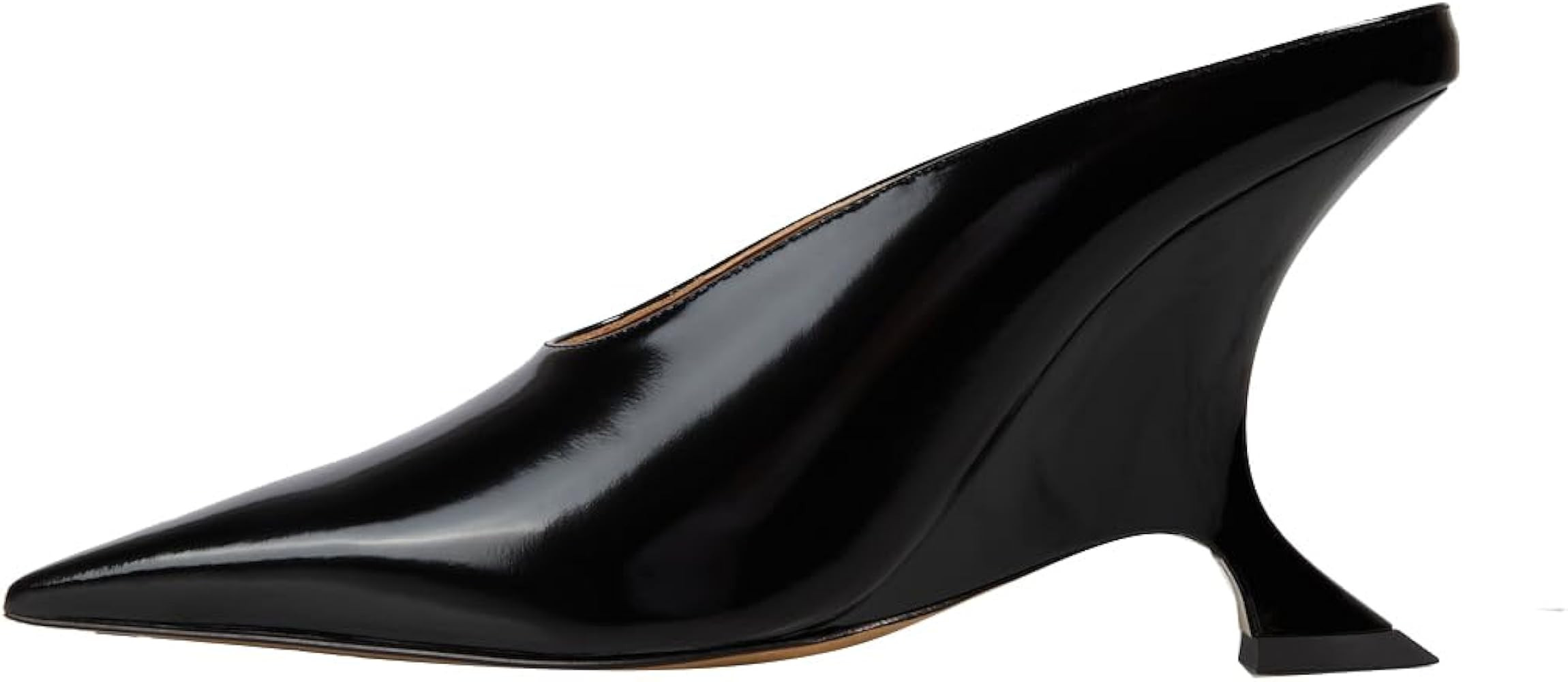 Arqa Metallic Leather Heeled Mules for Women Pointed Toe Wedge Heel Slide Sandals Slip-on Mule Heels | Amazon (US)