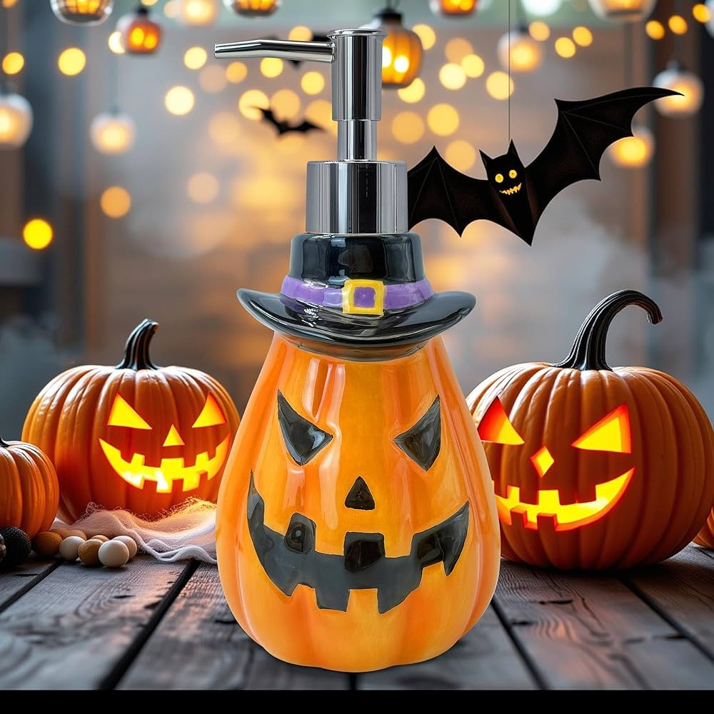 Hexagram Halloween Soap Dispenser, Halloween Bathroom Kitchen Decor, Pumpkin Ceramic Soap Dispens... | Amazon (US)