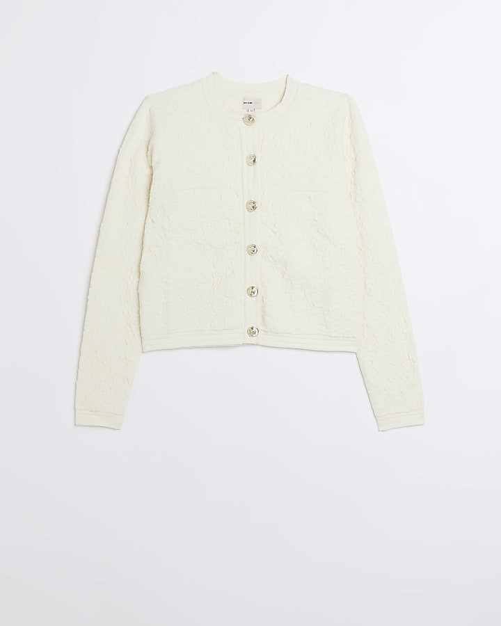Cream textured cardigan | River Island (UK & IE)