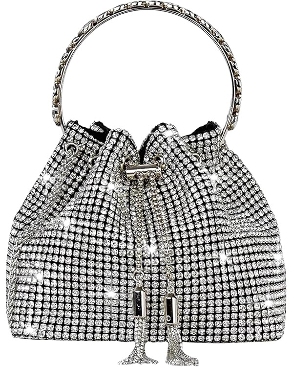 Rhinestone Purses for Women Bling Rhinestone Bag Shiny Silver Purse Evening Bag Sparkly Clutch Pu... | Amazon (CA)
