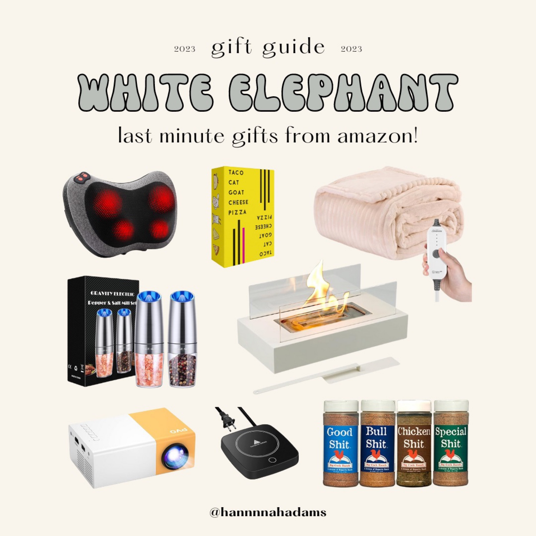 Gift guide for a white elephant party!! Gift ideas, under $100, under $50 

#LTKHoliday #LTKGiftGuide #LTKfindsunder100