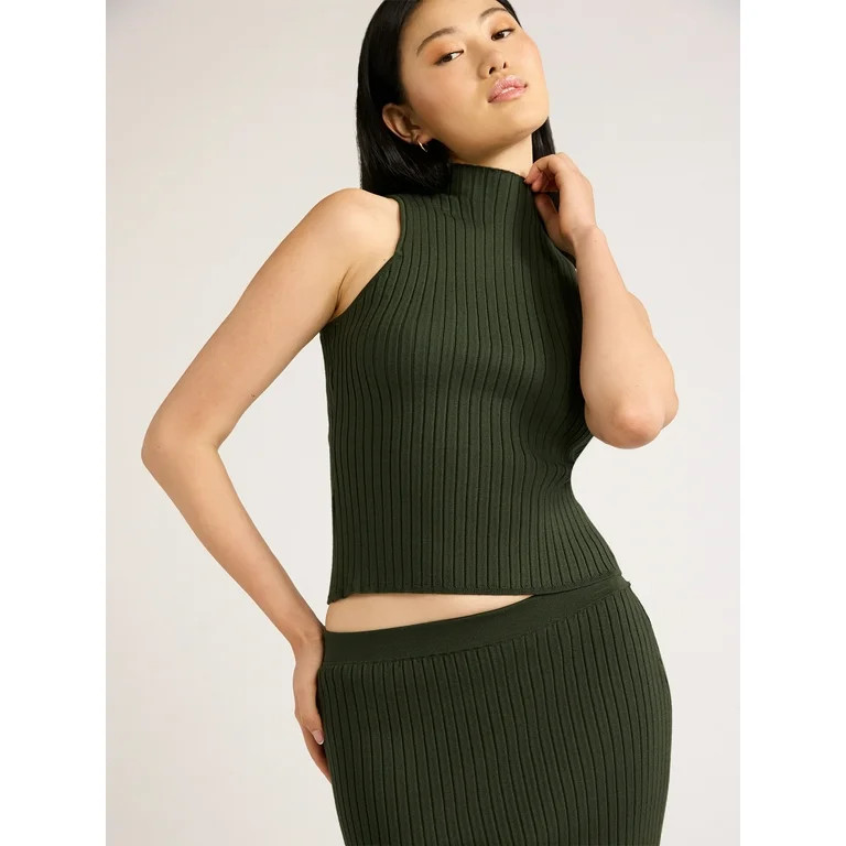Scoop Women's Rib Knit Sweater and Skirt Set, 2-Piece, Midweight, Sizes XS-XXL | Walmart (US)