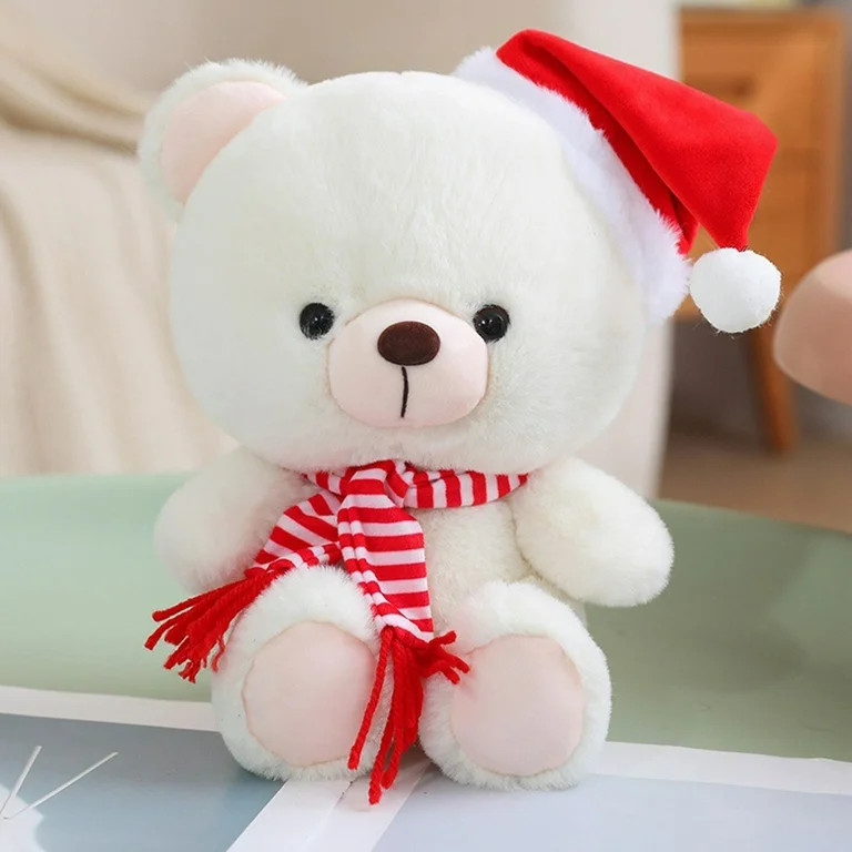 Plush Toy, Teddy Bear Plush, Christmas Hat Soft Stuffed Animal Pillow, White Mini Size 9 Inch, Po... | Walmart (US)