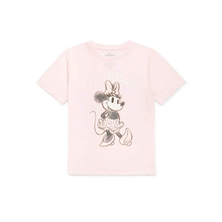 Minnie Mouse Girls Graphic T-Shirt with Short Sleeves, Sizes 4-16 | Walmart (US)