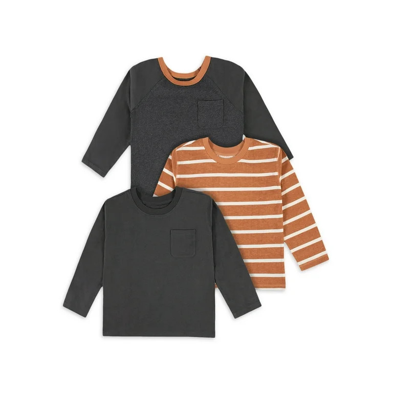 Modern Moments by Gerber Baby and Toddler Boy Long-Sleeve T-Shirts, 3-Pack, Sizes 12M-5T - Walmar... | Walmart (US)