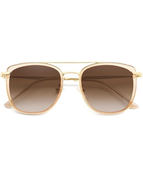 SOJOS Retro Aviator Square Polarized Sunglasses For Women Men,Vintage Women's Sun Glasses Shades ... | Amazon (US)