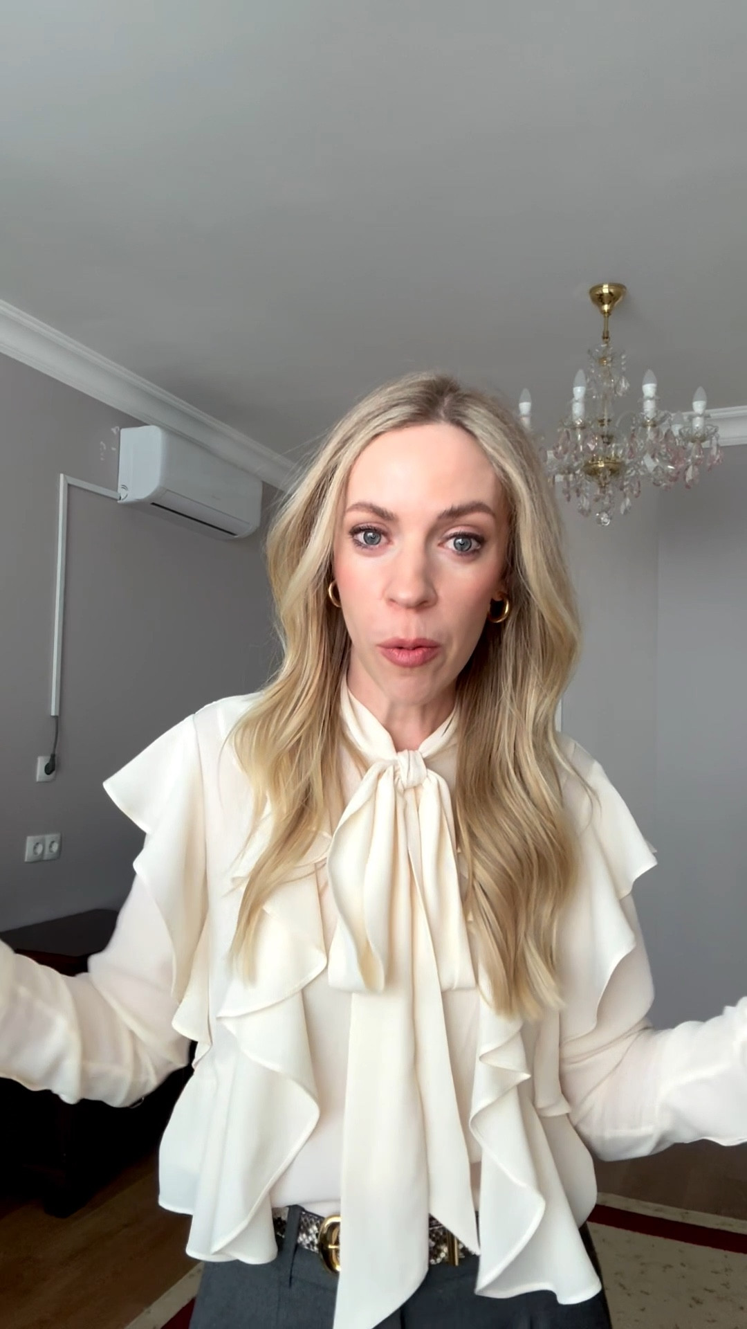 Ruffle blouse - on sale under $75! Perfect for work with wide leg trousers or for date night with jeans 

#LTKWorkwear #LTKOver40 #LTKSaleAlert