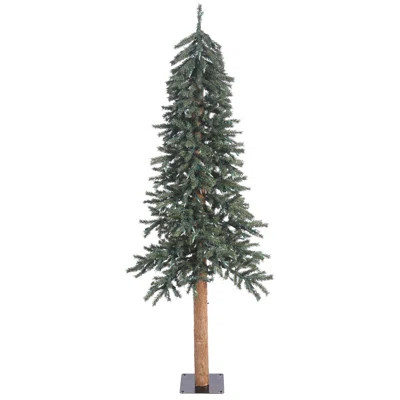 Natural Bark Alpine 6' Green Pine Artificial Christmas Tree with Bark Trunk and Metal Stand | Wayfair North America