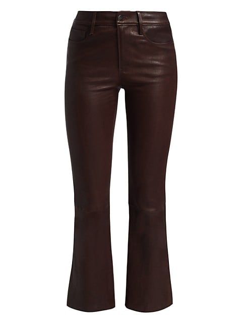 Le Crop Leather Bootcut Pants | Saks Fifth Avenue