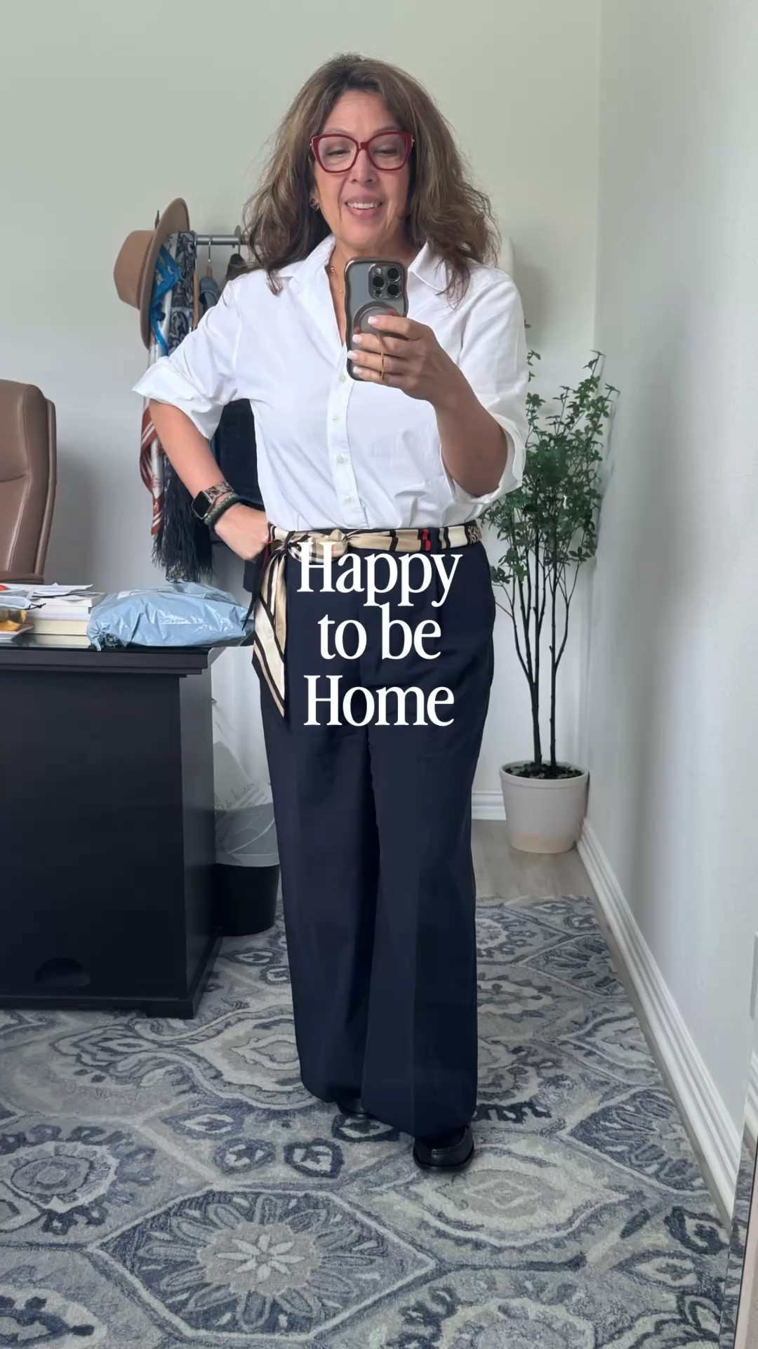 Happy to be home. Wearing what’s easy. Button down, slacks, loafers and a scarf as a belt.

#LTKgrwm #LTKootd #LTKWorkwear