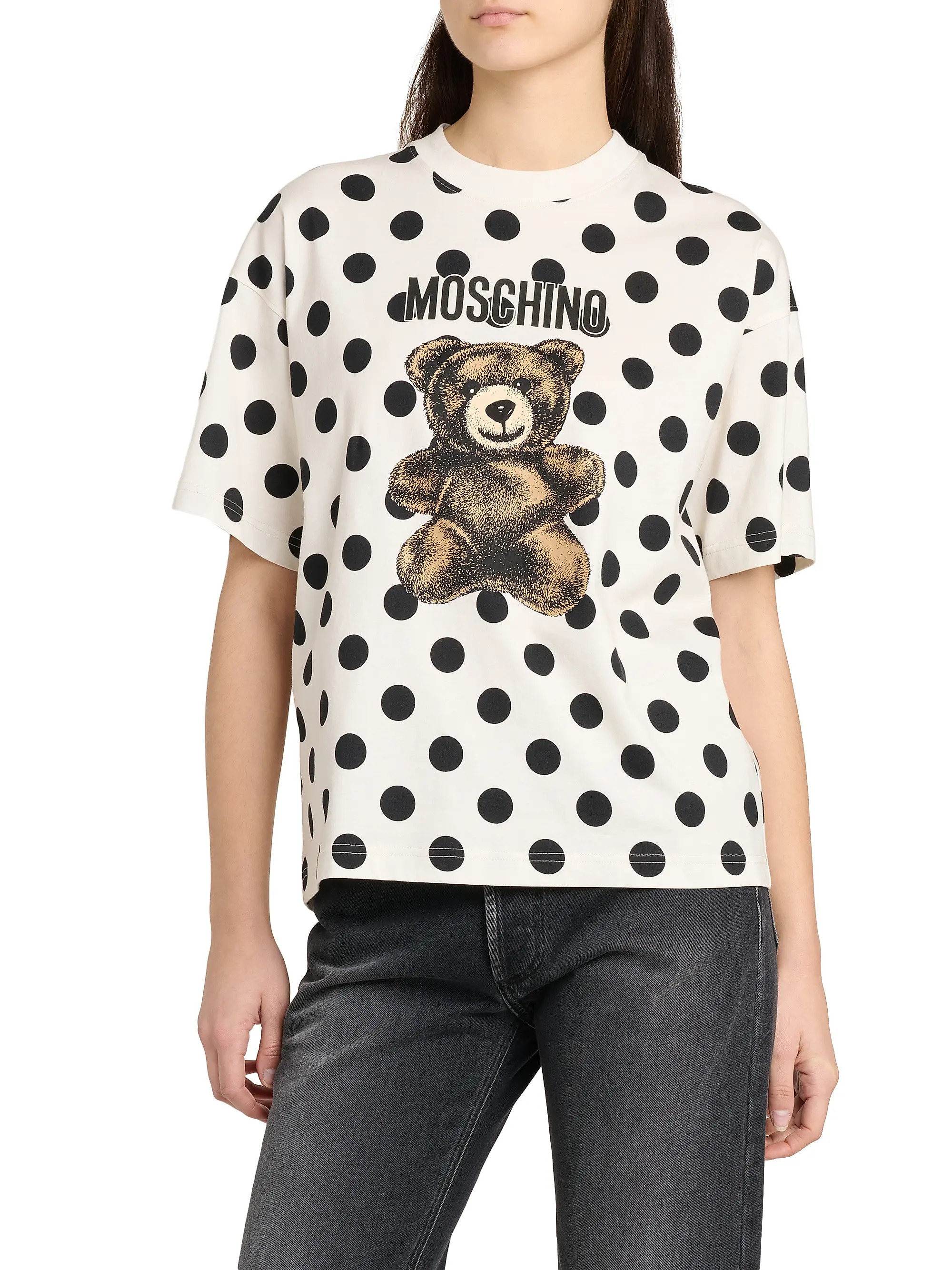 Moschino Polka Dot Bear Cotton Oversized T-Shirt | Saks Fifth Avenue | Saks Fifth Avenue